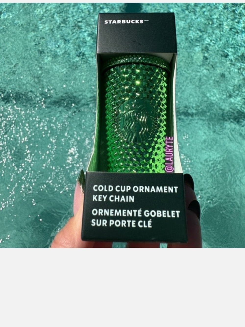 Starbucks Green Studded Cold Cup Ornament Keychain/Bag Charm New